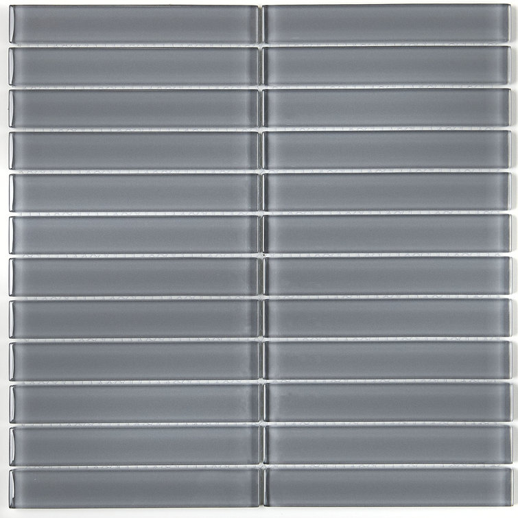 Color Wave Straight-Joint 6" x 1" Mosaic Field Tile in Twilight Blue