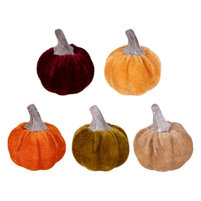 Harvest Blossom Faux Floral Table Decor, Fabric and Natural Fiber Bowl Filler, Set of 6