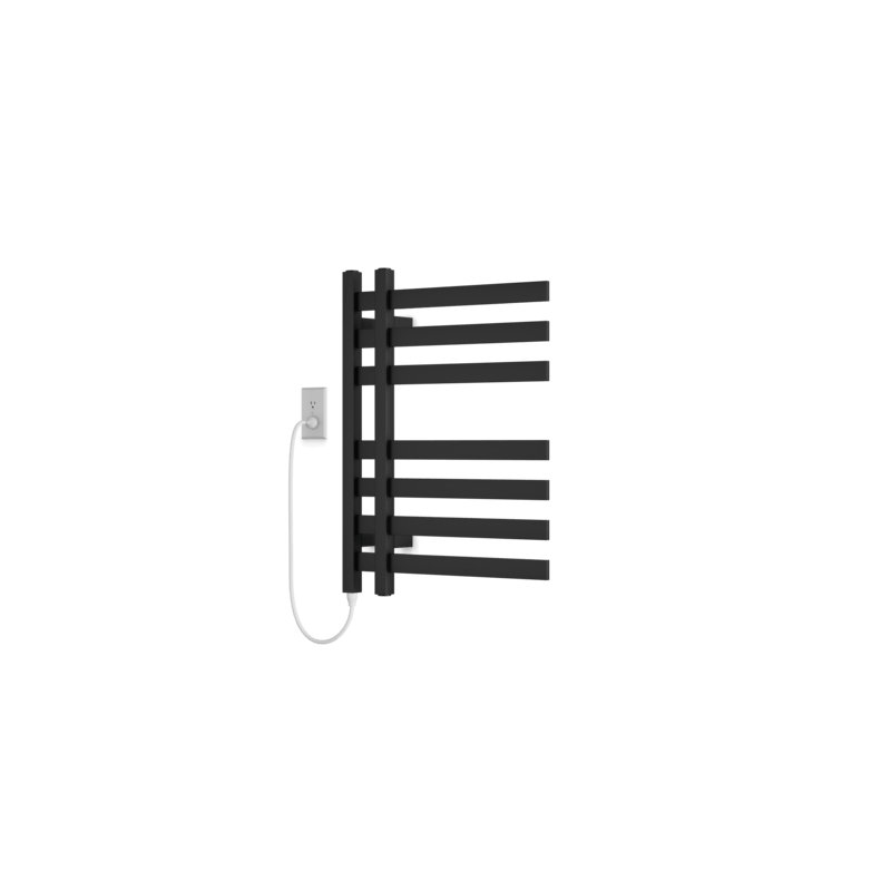 Lioni Wall Mount Electric Towel Warmer, Black, 27" H x 19.5" W x 5.19" D