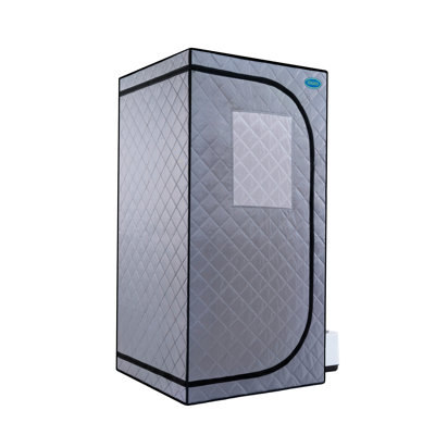 Portable Steam Grey Mini Plus - Spa personnel avec générateur et télécommande. Chaise pliable. Installation facile. Chauffage rapide. Ul accrédité. Tissu. 360 degrés. Element. Améliore la douceur de la peau