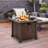 Metal, Stainless Steel Propane Smokeless Fire Pit Table with Hidden Fuel Tank-528224112-528224111