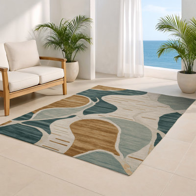 Watercolor Brown Indoor and Outdoor Area Rug