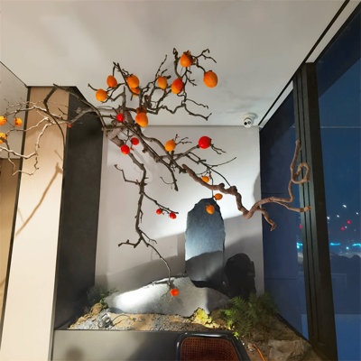 Arbre persimmon mural avec branches de Jujube
