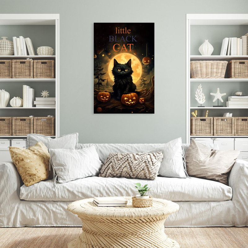 " Little Black Cat ", H 14 po x l 11 po x P 1,25 po