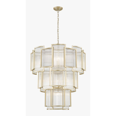 13 - Light Geometric LED Pendant with Glass Accents