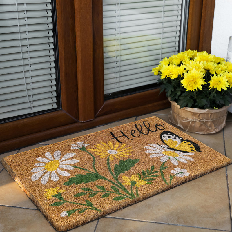 Printed Coir Mat 18x30 - Hello Butterfly
