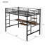 Structure de grand lit avec bureau et tablette, aucun sommier nécessaire, fabrication en métal robuste