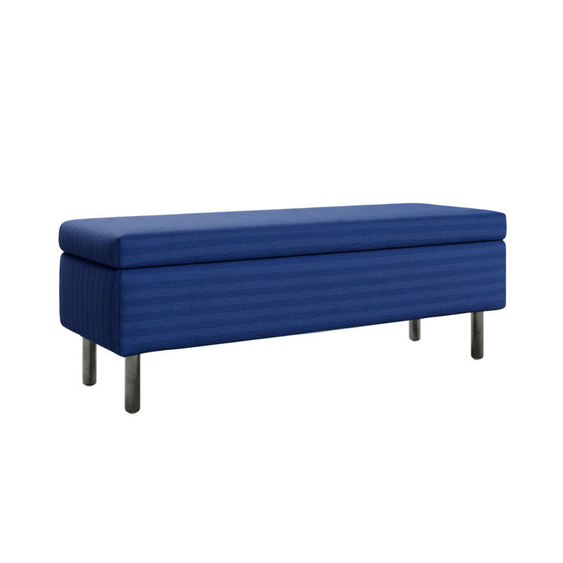 Banc de rangement Essential, Cobalt Striped Hemp Blend, Metal