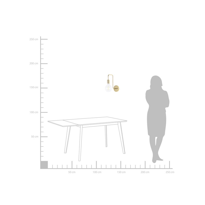 Salazar Aluminium Armed Sconce, Gold