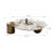 39" Round Stone Coffee Table with Metal Cylinder Legs - Modern Luxury, Space-Saving Design