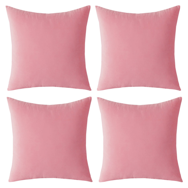 Velvet Reversible Throw Pillow, Bright Pink, 20" x 20", Pillow Cover Only - No Insert