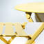 3 bistro de patio pliable - table et chaises en métal jaune pour l'extérieur