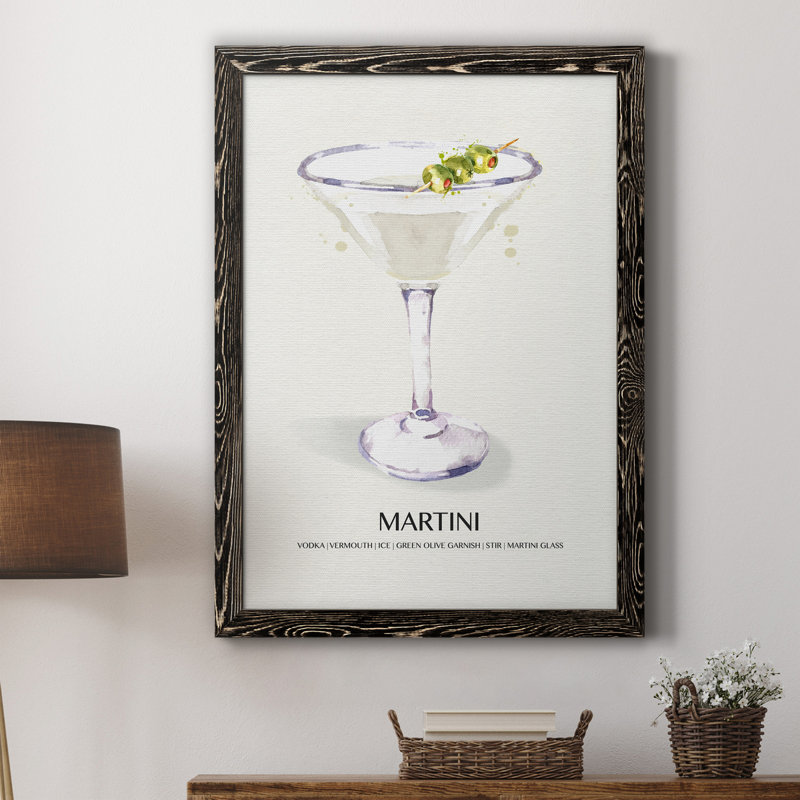 Martini - cadre photo, impression sur toile, Noir, H 24 po x l 18 po x P 1,5 po