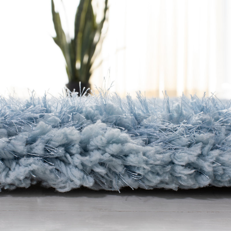 Tapis bleu clair touffeté à la main Franklynn, Rectangle 3 pi x 5 pi
