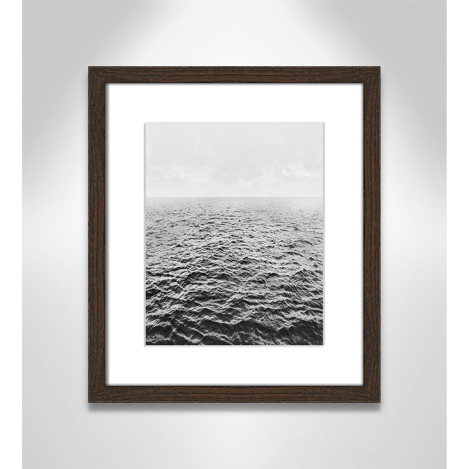 Anali "Rolling in" Print by Mike Calascibetta, 13" W x 15" H x 0.75" D, Walnut Wood Grain