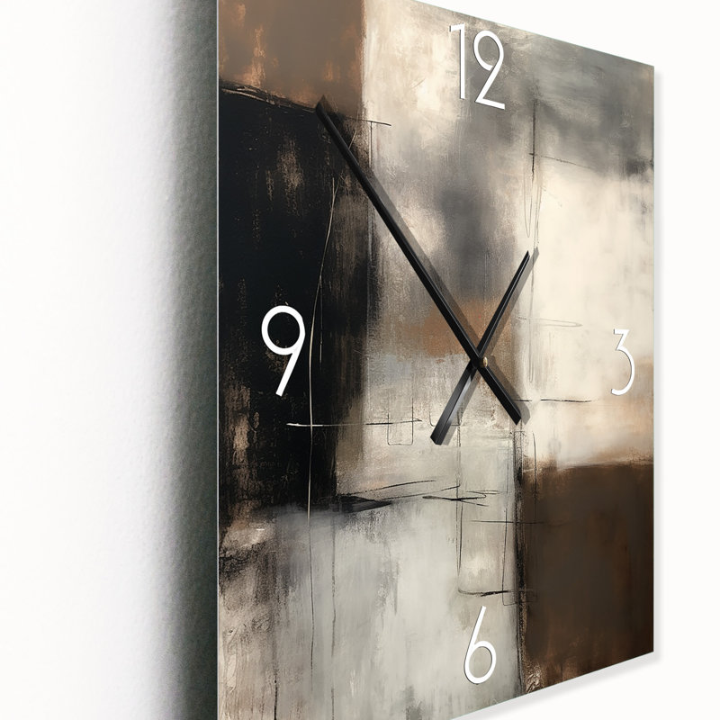 Mid Century Fusion III - Horloge murale abstraite Mid Century, H 32 po x l 24 po x P 1 po