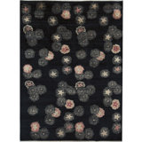 Hand-Knotted High-Quality Black Area Rug