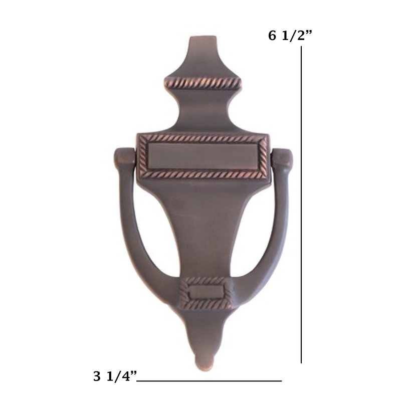 Rope Brass Door Knocker, Venetian Bronze