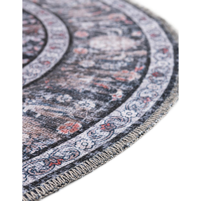 Samarth Thorine Rug, Round 7'10", Black