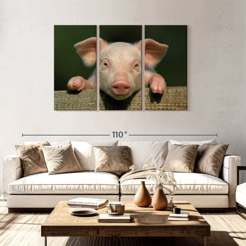 Brampt Piglet On Fence, 48" H x 74" W