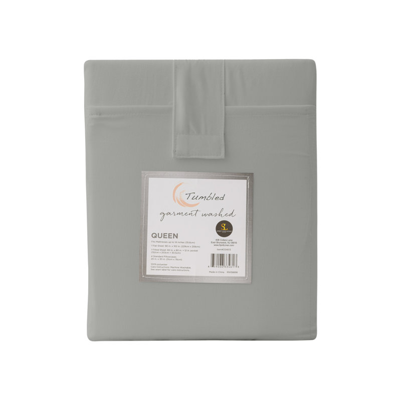 Queen Dark Grey Microfiber 6-Piece Sheet Set