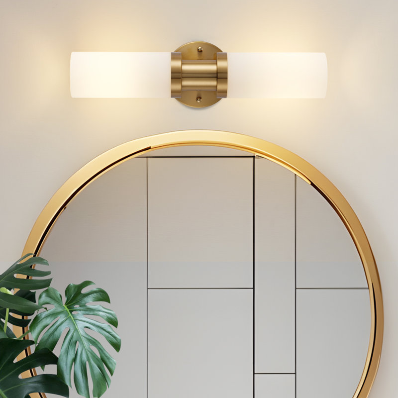 17.5 Inch Wall Sconces, 1 Pack Vanity Light with White Glass Shade, 1 PACK, White