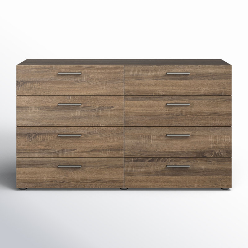 Gianna 8 Drawer 55.12" W Double Dresser, Truffle