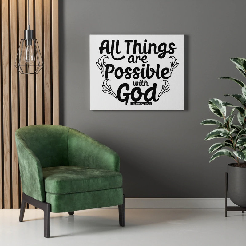 Possible With God - Wrapped Canvas Print, 28cm H x 36cm W