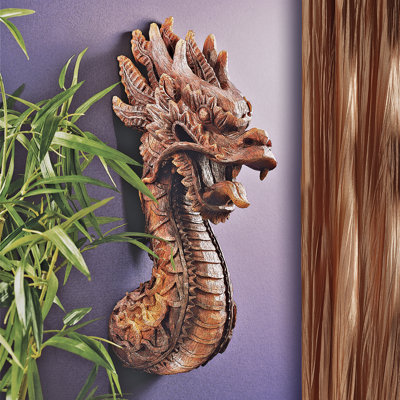 Sculpture murale dragon de feu