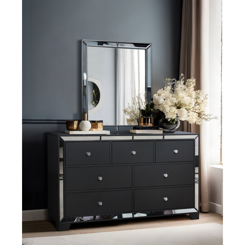 Belisa Dresser Mirror Set, Black