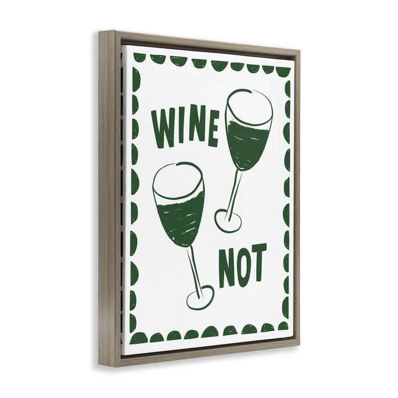 Cadre vert flottant vin blanc flottant, design par Heather Dutton, Cadre flottant orme Montalcino, H 21 po x l 17 po