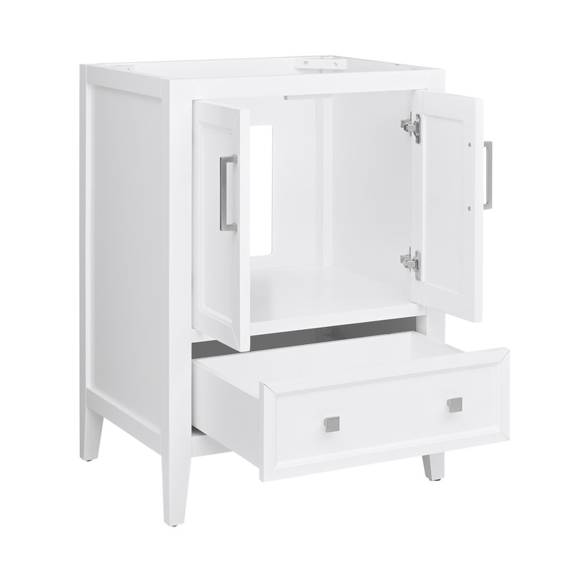 Everette 24'' W Single Bathroom Vanity Base, White