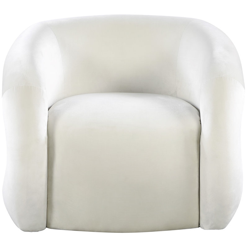 Fauteuil en velours l 33 po Roxbury, Velours crème