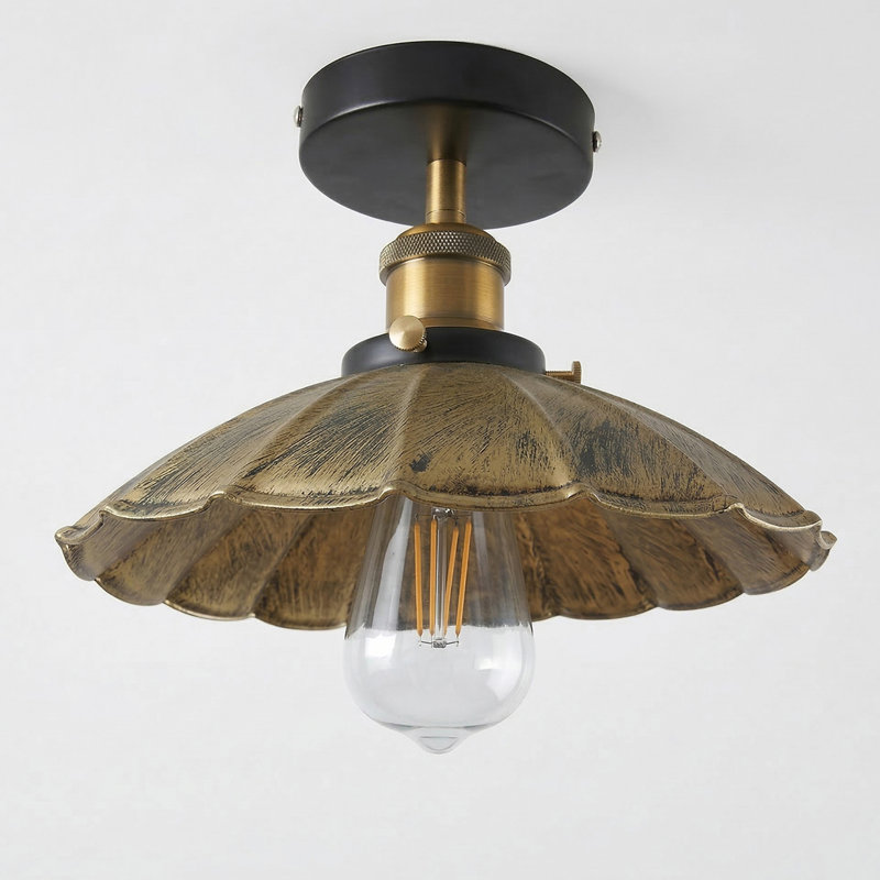 Semi Flush Mount, Yes, Brushed Brass