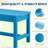 Outdoor Bench, Curved Backless Garden Bench, HDPE, Weatherproof, Patio Porch Park, Blue-612458854