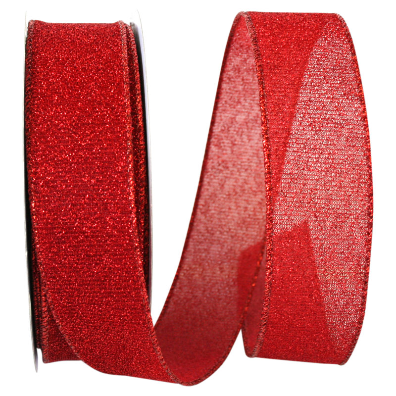 Fabric No Theme Ribbon, Red, 1.5" H x 720" W x 1.5" D