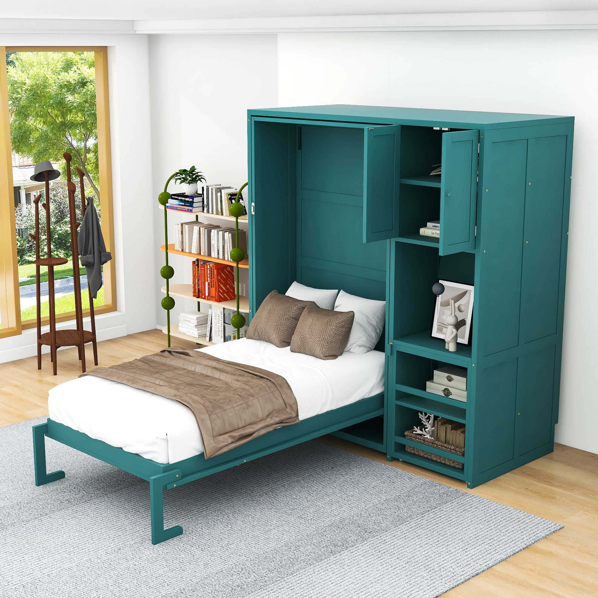 Rotating Murphy Bed Bookcase