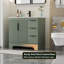 Base de meuble-lavabo simple 36 po Mid-Century moderne, sans comptoir d'évier-122876592-122876594