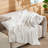 Cozy Winter Collection Bedsure 5 Pieces Cotton Comforter Set with Cotton Waffle Throw Blanket-110189435-110189438