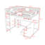 Lit mezzanine avec bureau et tiroirs de rangement