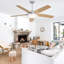 Ventilateur de plafond 52 po moderne avec lumières et télécommande, ventilateur de plafond chromé avec pales réversibles-870112313-870112312