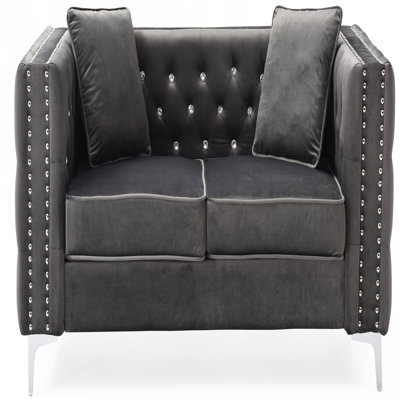 Stylish Gray Contemporary Loveseat