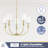 Billet 5-Light Chandelier with Fabric Shades-100090070