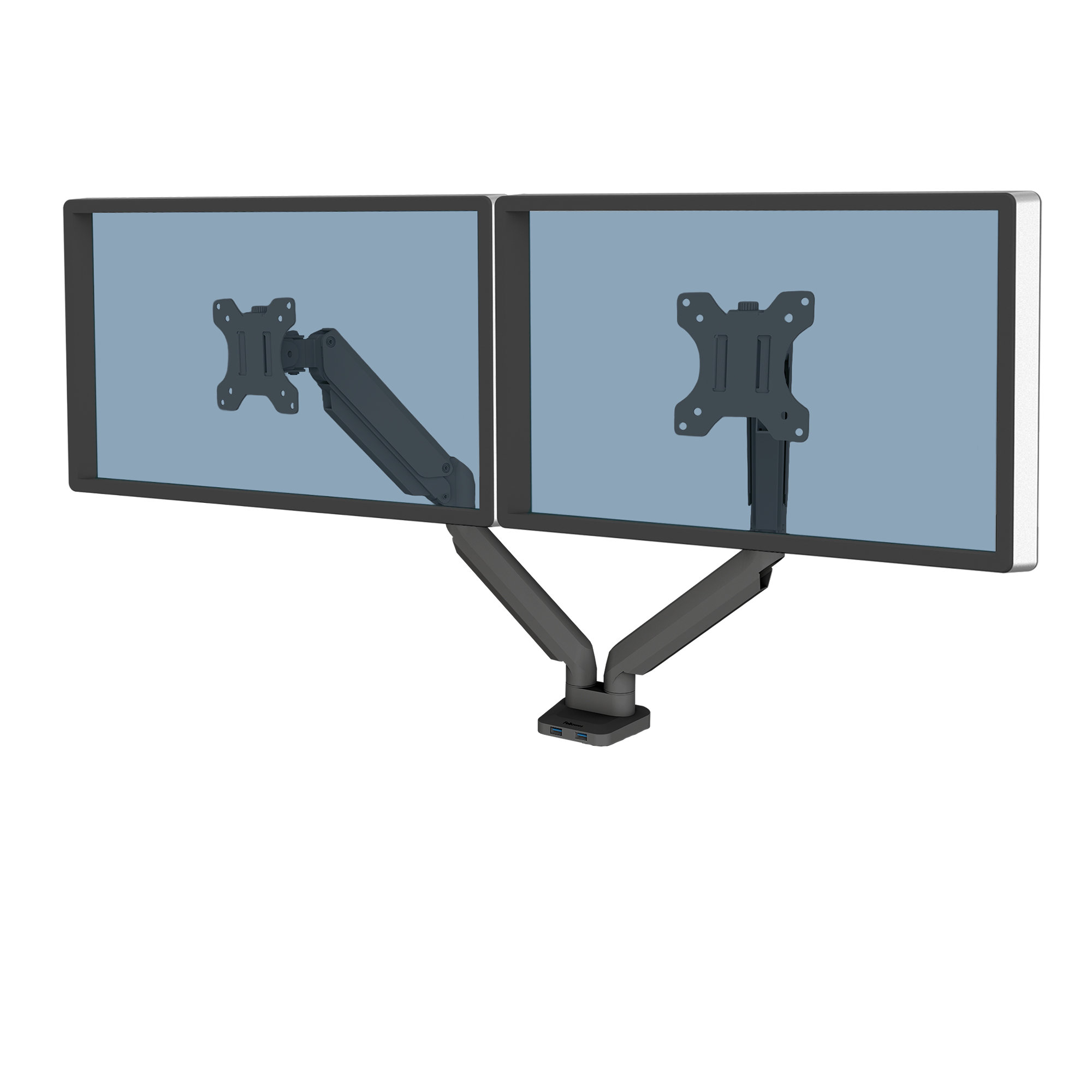 Product  Fellowes Platinum Series Dual Monitor Arm mounting kit -  adjustable arm - for 2 monitors - black
