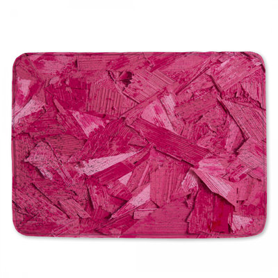 Tapis de bain rose texturé abstrait
