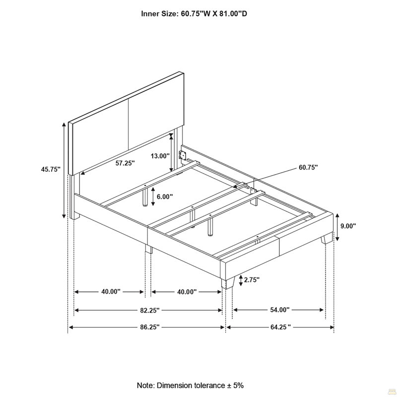 Brown Queen Panel Bed