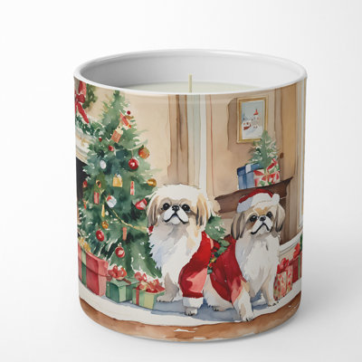 Bougie de Noël parfumée avec support en céramique