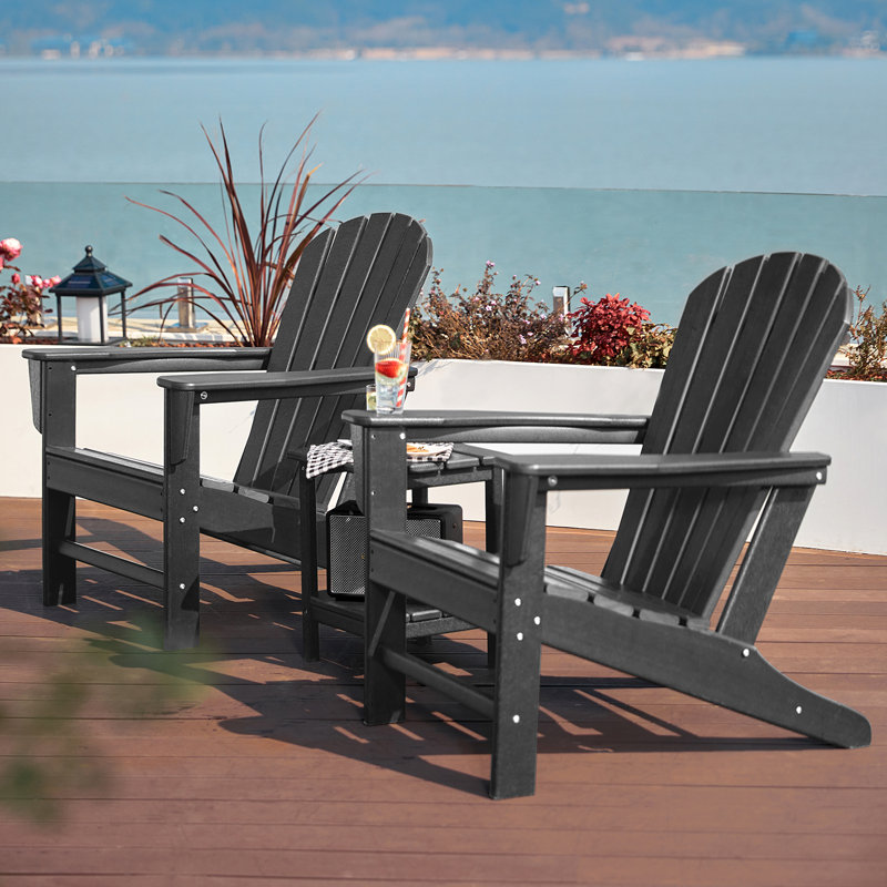 Chaise Adirondack en plastique Alvertia, Blanc
