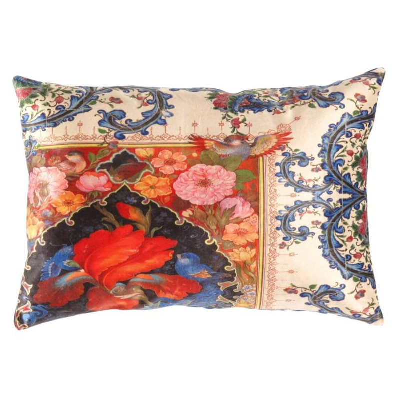 Pillow Cover & Insert, Red/Beige/Blue/Navy, 16"H x 24"W, Rectangle