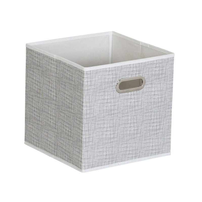 Open Fabric Cube Storage Bins, White Mix